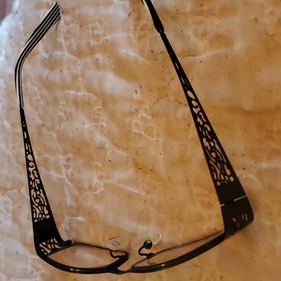 Eyeglass frames with filigree details. Black with plain clear lenses. Brand new. - Picture 2 of 3